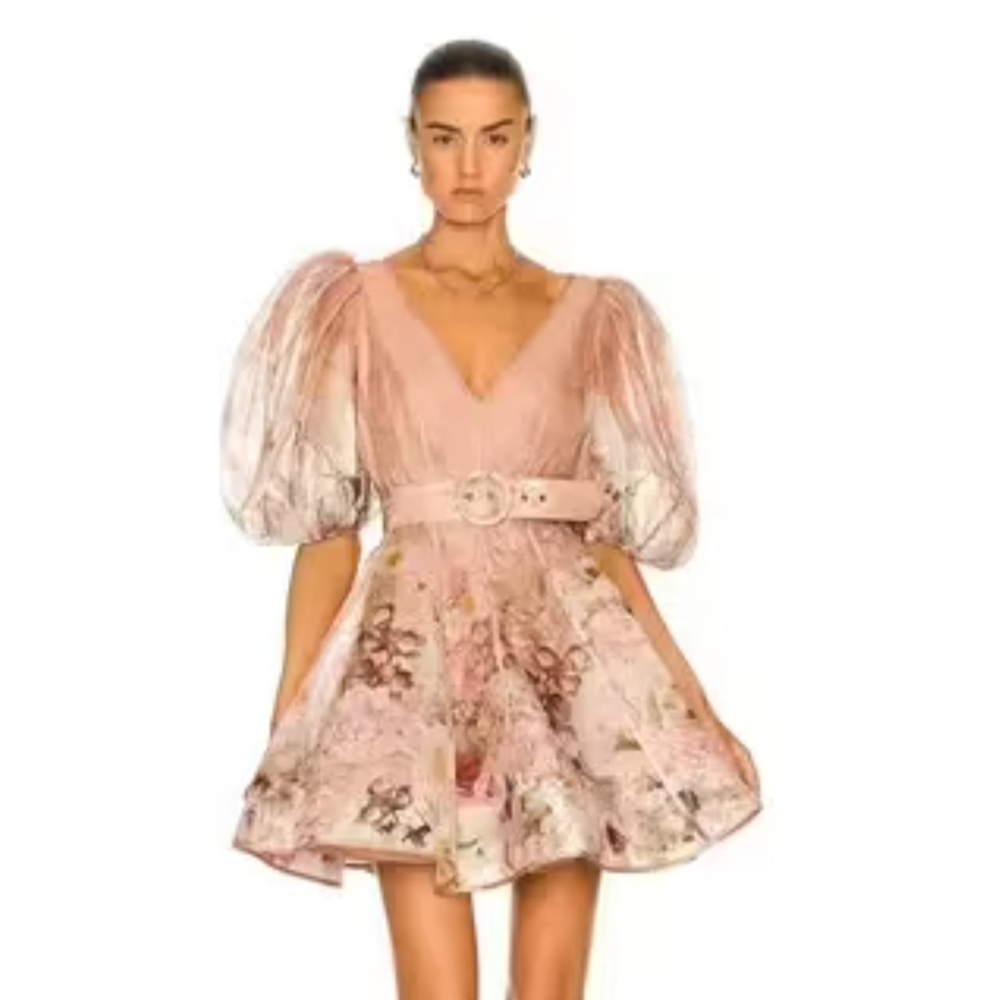 Zimmermann Pink Floral Mini Dress
